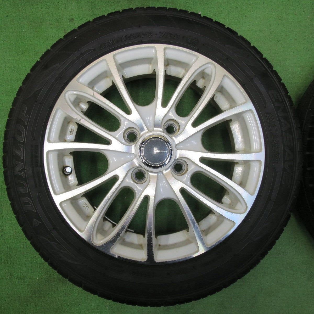 [送料無料] バリ溝！22年！9分★155/65R14 ダンロップ エナセーブ EC204 Advanti grace MiLLOUS 14インチ PCD100/4H★4110305イノ