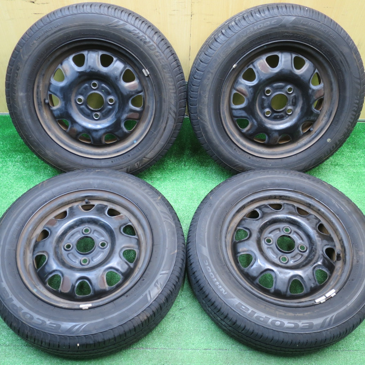 4本価格！21年★165/70R14 ブリヂストン エコピア NH100C スチール ホイール 14インチ PCD100/4H★5110304NJノ