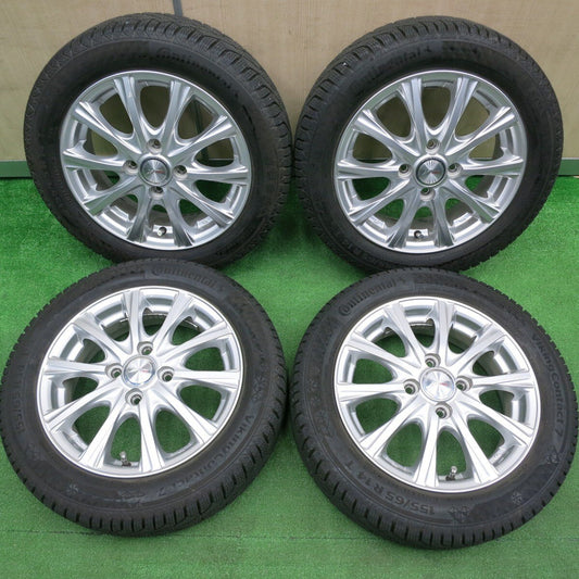 バリ溝！22年！キレイ！8.5分★スタッドレス 155/65R14 コンチネンタル バイキングコンタクト7 JOKER ジョーカー 14インチ PCD100/4H★4112902HAス