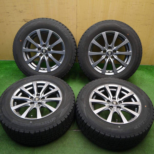 バリ溝！21年！キレイ！9.5分★プリウス 等 195/65R15 スタッドレス ダンロップ ウインターマックス WM02 MANARAY SPORT マナレイスポーツ 15インチ PCD100/5H★5040408Hス