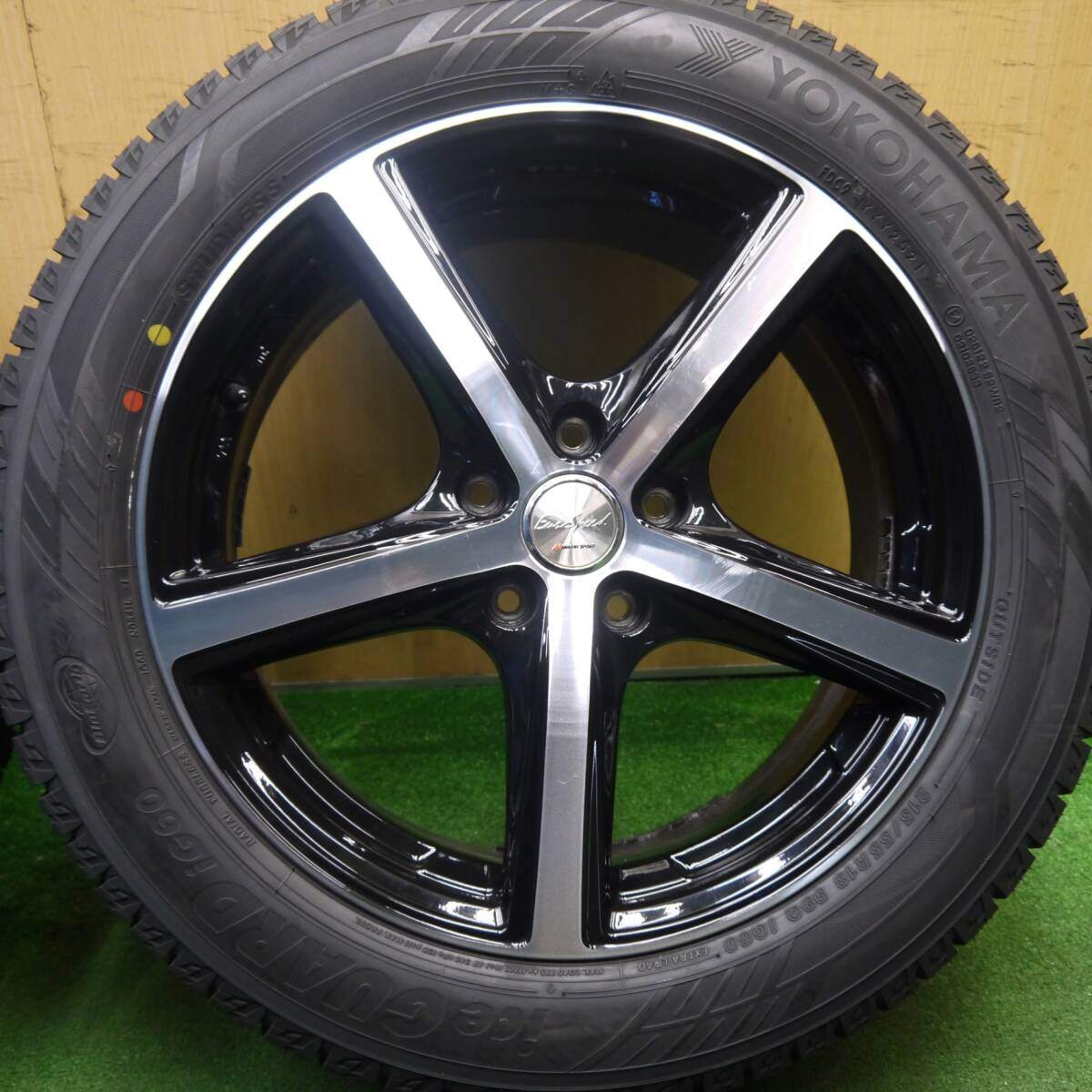 タイヤほぼ未使用！21年！キレイ★スタッドレス 215/55R18 ヨコハマ アイスガード iG60 EuroSpeed MANARAY SPORT ユーロスピード 18インチ PCD114.3/5H★5031906Hス