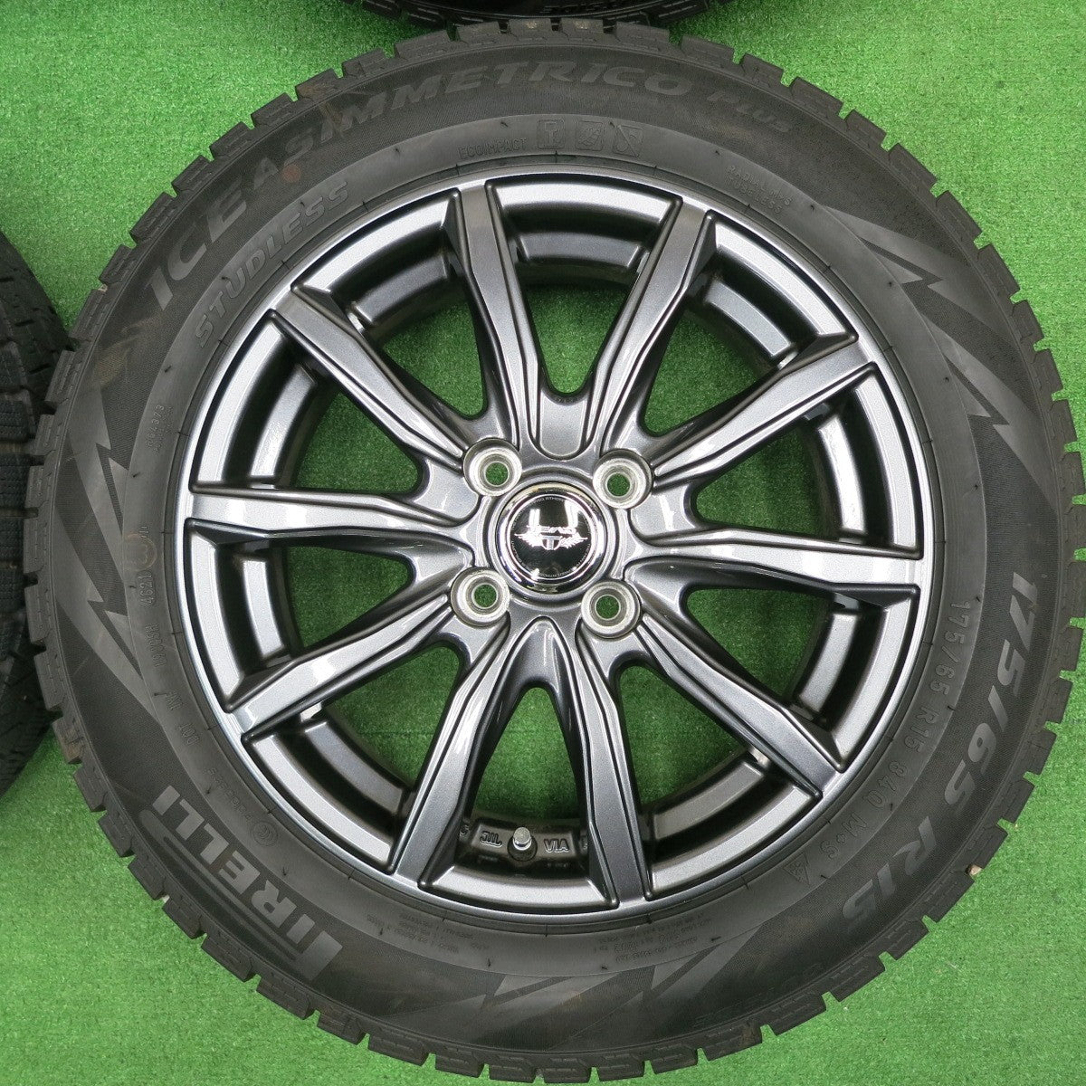 [送料無料] バリ溝！21年！キレイ！9分★スタッドレス 175/65R15 ピレリ アイスアシンメトリコ プラス TEAD テッド 15インチ PCD100/4H★4111309TNス