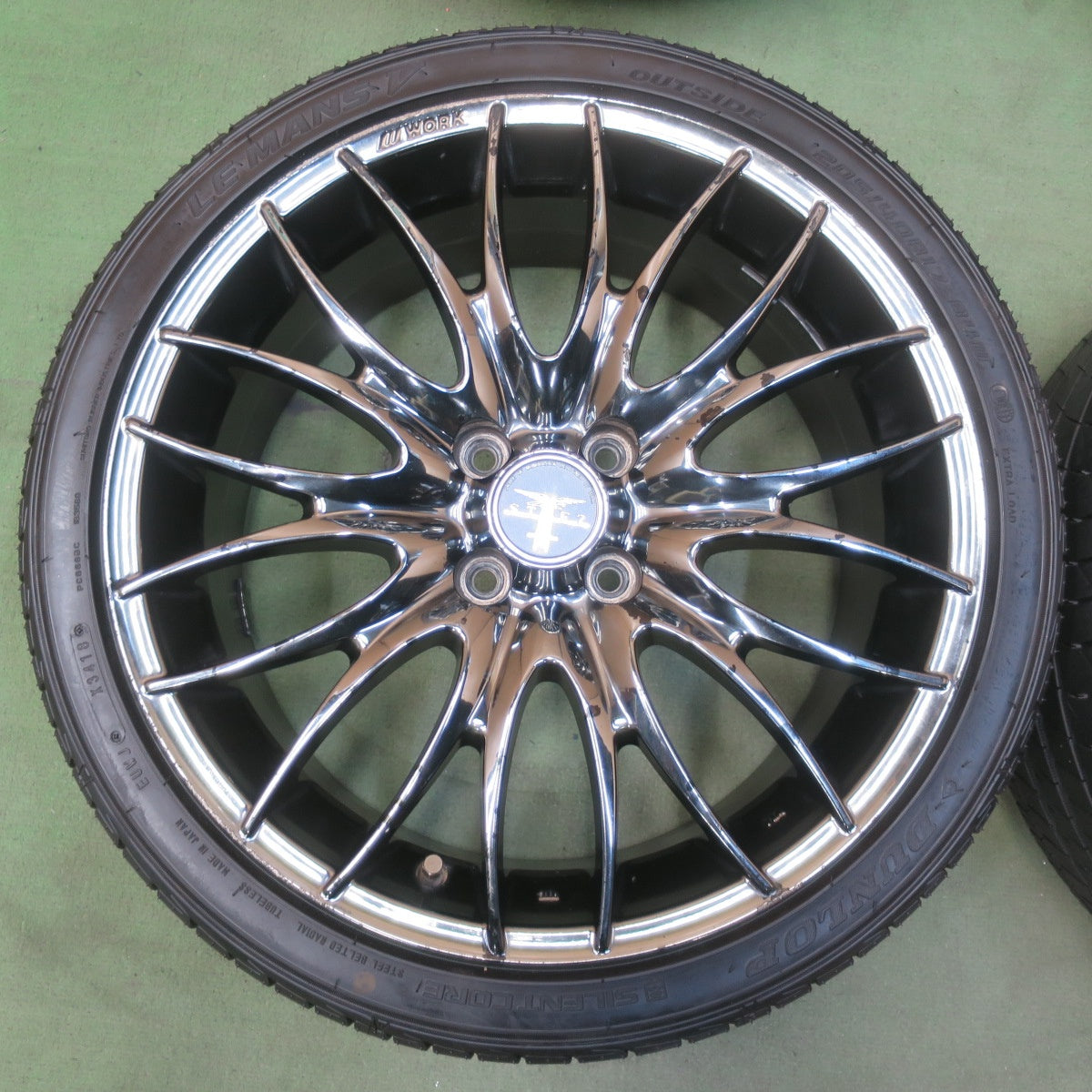 バリ溝！ほぼ10分◎WORK STEEZ 205/40R17 ダンロップ LE MANS V ワーク スティーズ 17インチ PCD100/4H◎6080506IMノ