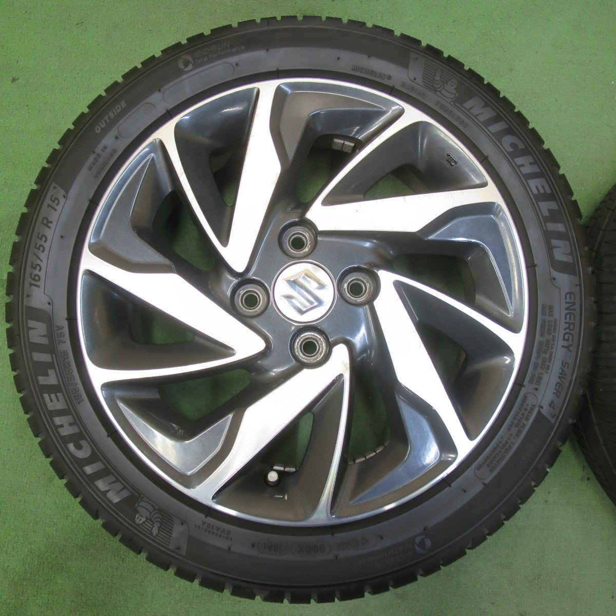 4本価格！21年★スズキ スペーシア カスタム 純正 165/55R15 ミシュラン エナジーセイバー4 15インチ PCD100/4H★5092308イノ