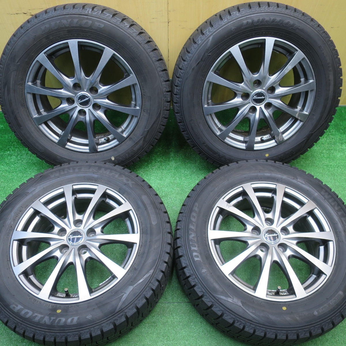 バリ溝！23年！9.5分★プリウス 等 195/65R15 スタッドレス ダンロップ ウインターマックス WM02 Exceeder エクシーダー 15インチ PCD100/5H★5110603NJス