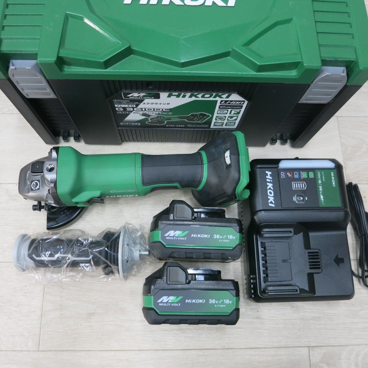 [送料無料] 美品!バッテリー2個◆ハイコーキ 100mm コードレス ディスク グラインダ DC 36V G3610DC 2XPZ 充電器 ケース付き HiKOKI 電動工具◆