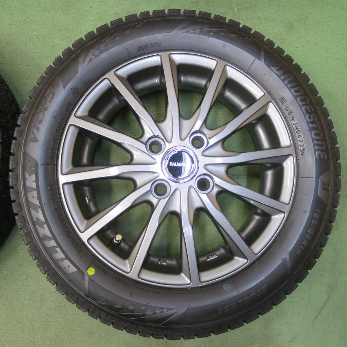 未使用！25年◎スタッドレス 155/65R14 ブリヂストン ブリザック VRX3 BALMINUM AR12 バルミナ 14インチ PCD100/4H◎6061207イス