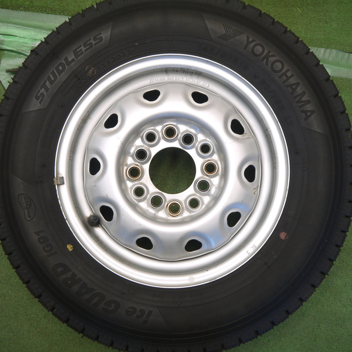 バリ溝！23年！9.5分以上◎スタッドレス 145/80R12 80/78N ヨコハマ アイスガード iG91 TOPY スチール ホイール 12インチ PCD 100 110 114.3/4H マルチ◎6100605Hス
