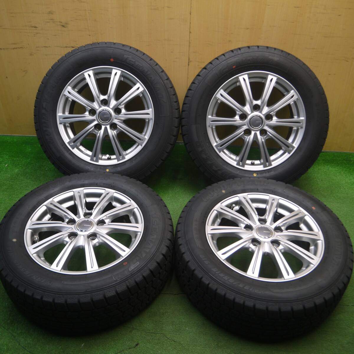 バリ溝！22年！キレイ！ほぼ10分★スタッドレス 195/65R15 グッドイヤー アイスナビ7 MiLLOUS ミルアス 15インチ PCD114.3/5H★5030305Hス
