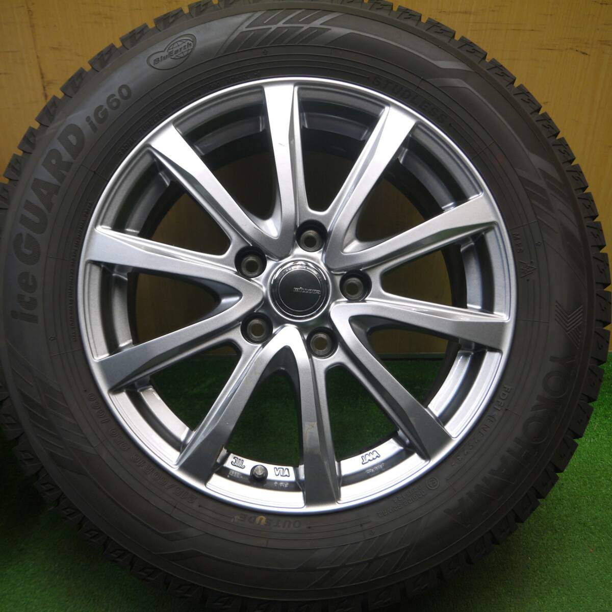 超バリ溝！23年！キレイ！ほぼ10分★スタッドレス 215/60R16 ヨコハマ アイスガード iG60 MiLLOUS ミルアス 16インチ PCD114.3/5H★5022606Hス