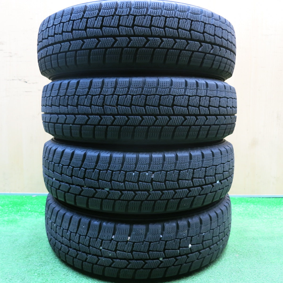 バリ溝！23年！キレイ！9分★スタッドレス 155/65R14 ダンロップ ウインターマックス WM02 Zmeist M5 14インチ PCD100/4H★5113001HAス