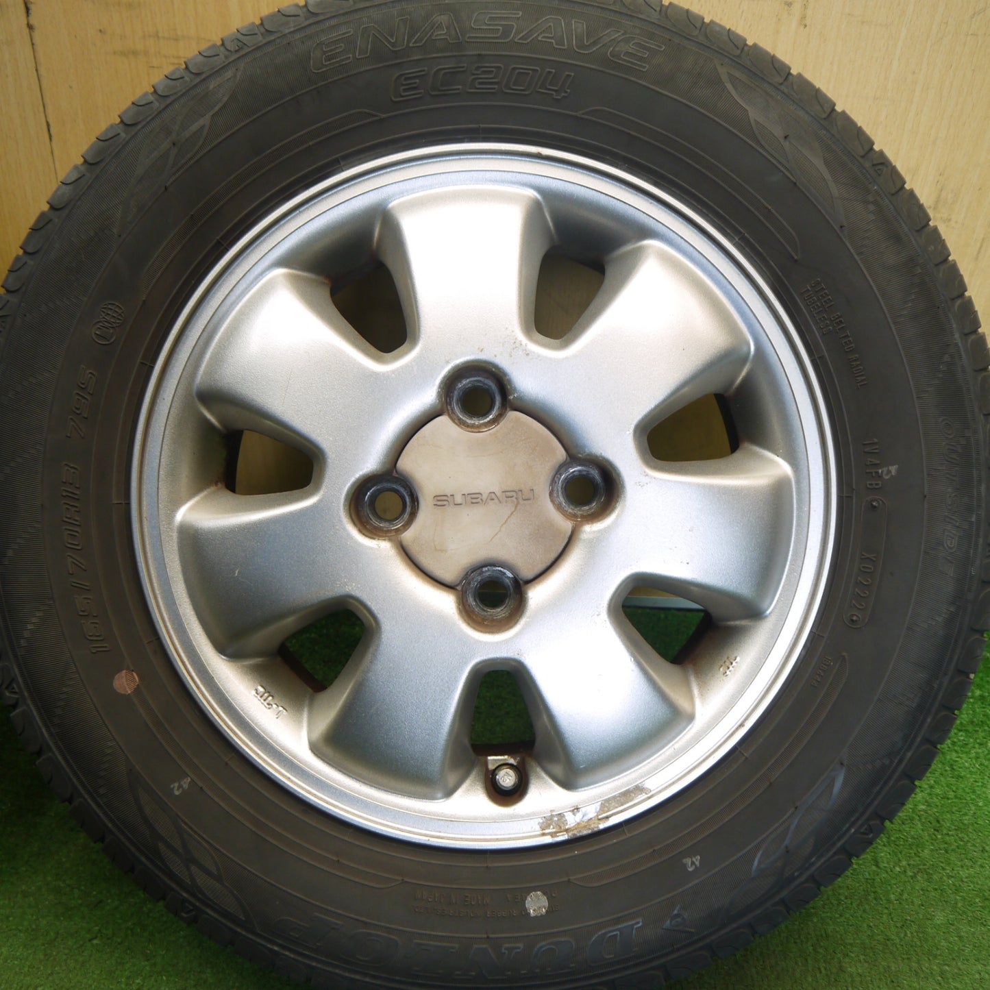 4本価格！22年★スバル サンバー ディアス ワゴン 純正 165/70R13 ダンロップ エナセーブ EC204 13インチ PCD100/4H★6052002Hノ