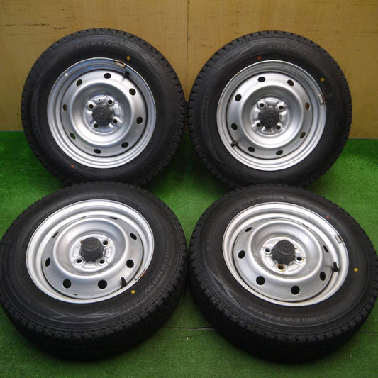 超バリ溝！22年！キレイ！ほぼ10分★トヨタ サクシード プロボックス 等 純正 スチール 155/80R14 88/86N スタッドレス ダンロップ ウインターマックス SV01 PCD100/4H★5010702Hス