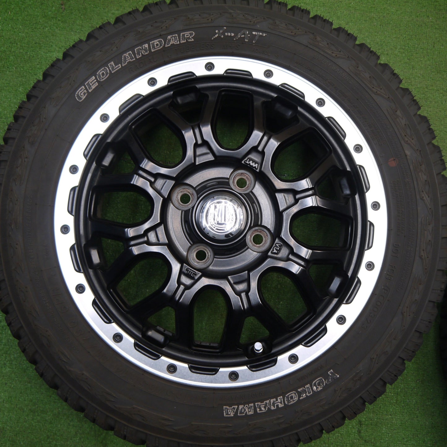 バリ溝！23年！キレイ！8.5分★MB MUD BAHN XR-800M 165/65R14 81/78Q 6PR ヨコハマ ジオランダー X-AT 14インチ マッドバーン アトレー 等 PCD100/4H★5041811Hノ