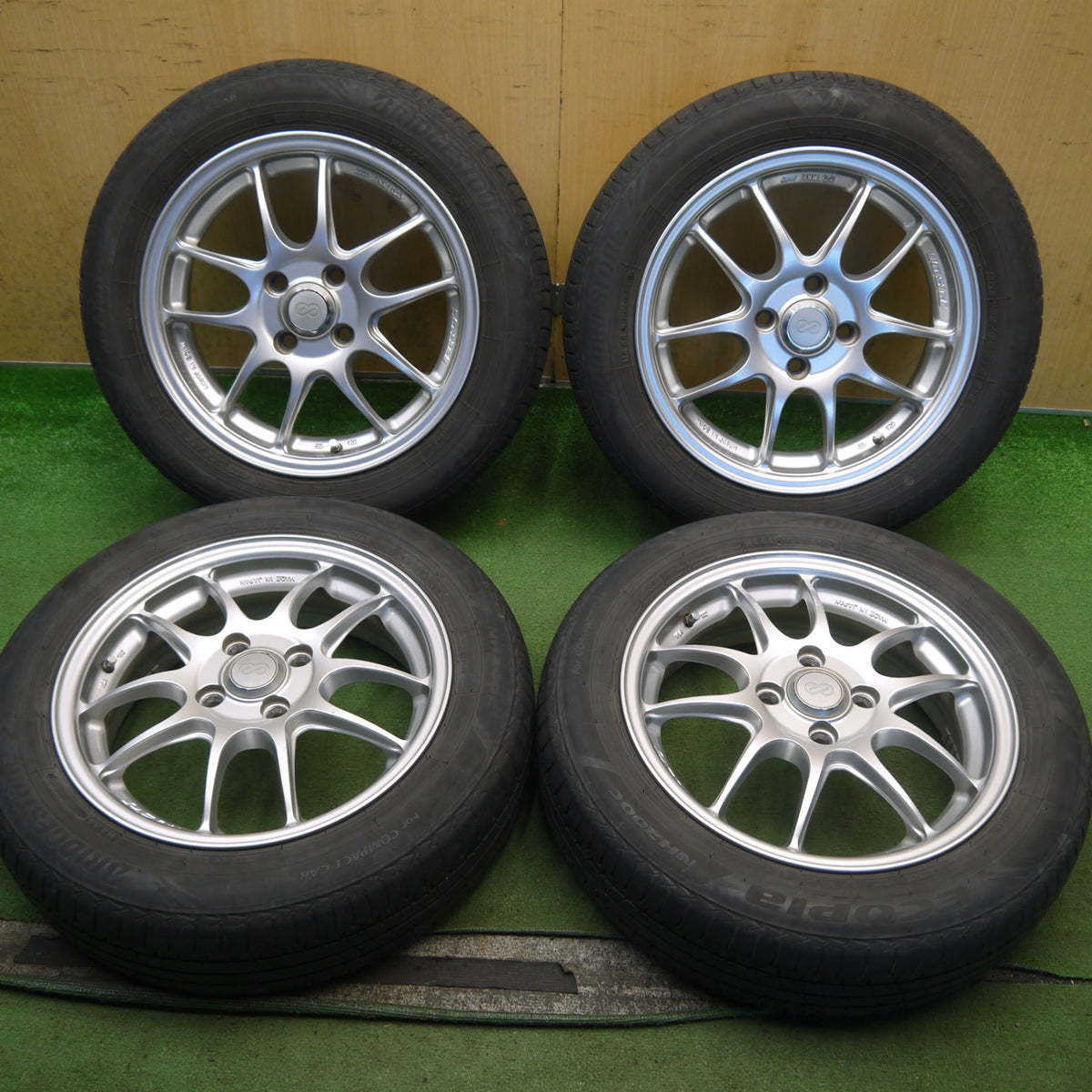 キレイ！24年◎165/65R15 ブリヂストン エコピア NH200C ENKEI PF01 エンケイ 15インチ PCD100/4H◎6082803Hノ