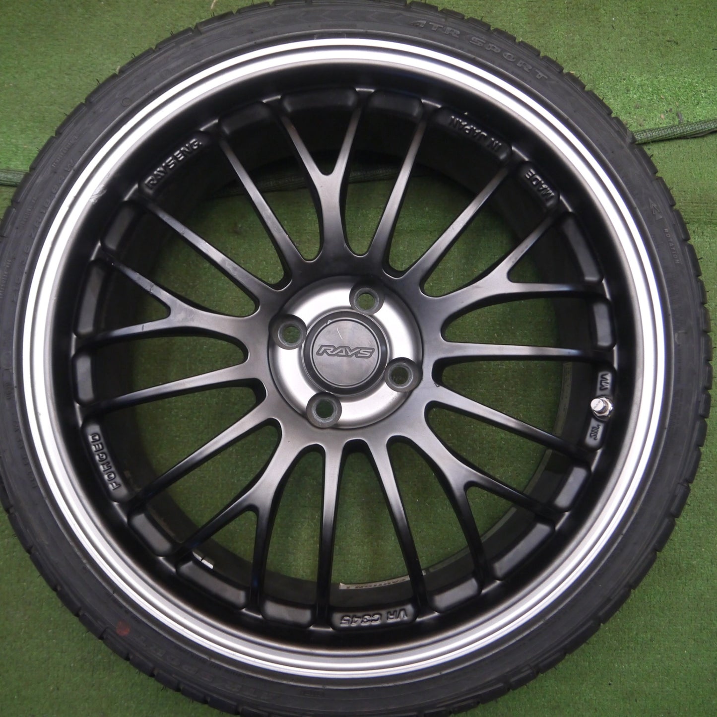 *送料無料* バリ溝！キレイ！9.5分★アバルト等 RAYS C345 PRIME 215/35R18 ATR SPORT レイズ 18インチ PCD98/4H★4030404Hノ