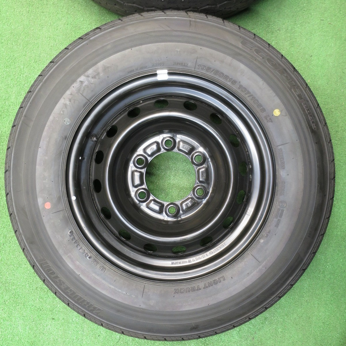新車外し！25年★トヨタ ハイエース 純正 スチール 195/80R15 107/105S ブリヂストン エコピア RD613 15インチ PCD139.7/6H★5121809NJノ