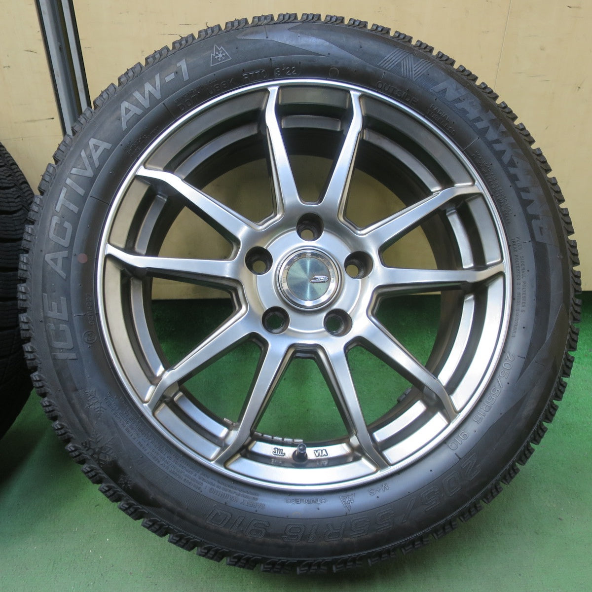 バリ溝！22年！ほぼ10分◎BMW MINI 等 205/55R16 スタッドレス ナンカン アイスアクティバ AW-1 BROCKEN ブロッケン 16インチ PCD112/5H◎6061506イス