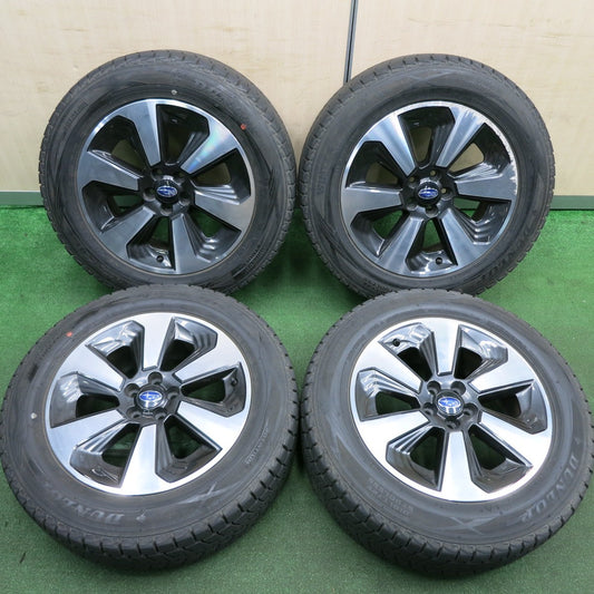 *送料無料* バリ溝！9分★スバル フォレスター 純正 225/60R17 スタッドレス ダンロップ ウインターマックス SJ8 17インチ PCD100/5H★4051706HAス