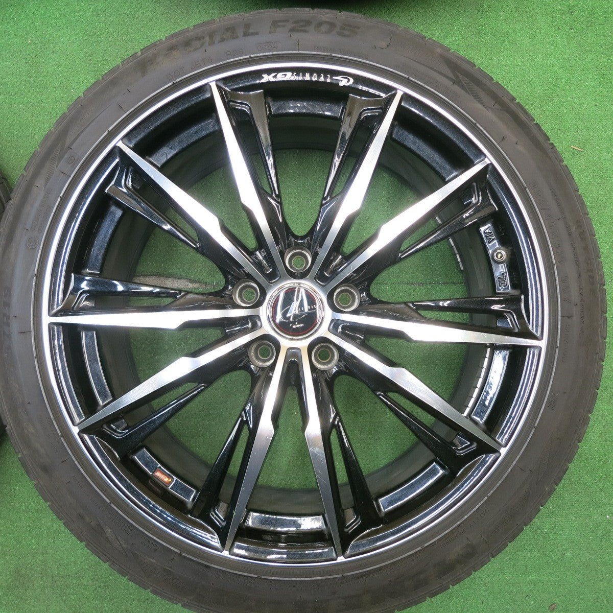 バリ溝！24年！9.5分★LEONIS GX 225/45R19 ミネルヴァ ラジアル F205 レオニス 19インチ PCD114.3/5H★5041505TNノ