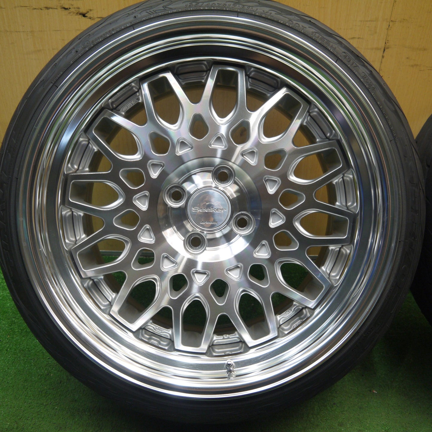 バリ溝！24年！キレイ！9分★WORK Seeker SKX 195/40R17 ファイナリスト 595 EVO ワーク シーカー 17インチ PCD100/4H★5082902Hノ