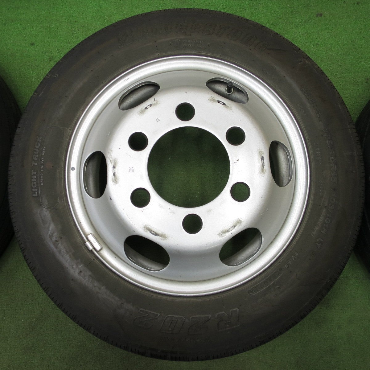 バリ溝！22年！8.5分！6本★トラック 175/75R15 103/101N ブリヂストン R202 スチール ホイール 15インチ PCD184.15/6H★6041501ナノ