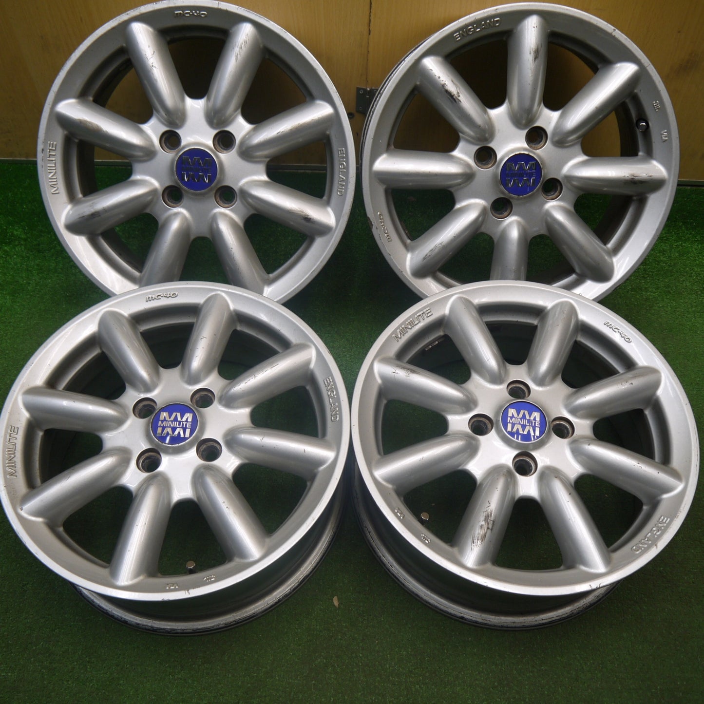 4本価格★MINILITE MC-40 ミニライト 15インチ ホイール 15×6J MC40 PCD100/4H★6010908Hホ