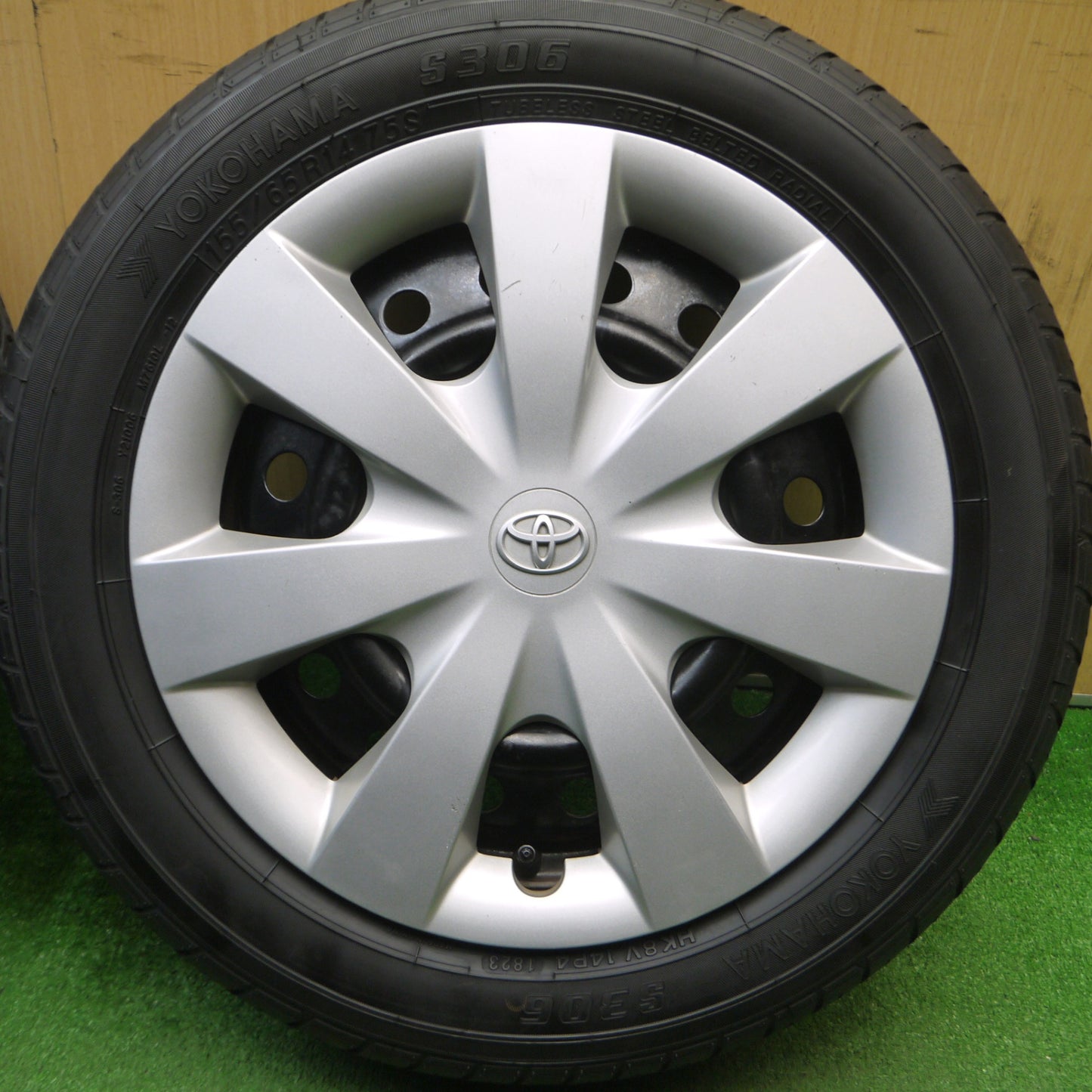 [送料無料] 4本価格！23年★トヨタ ピクシス 純正 スチール 155/65R14 ヨコハマ S306 14インチ PCD100/4H★5012004Hノ