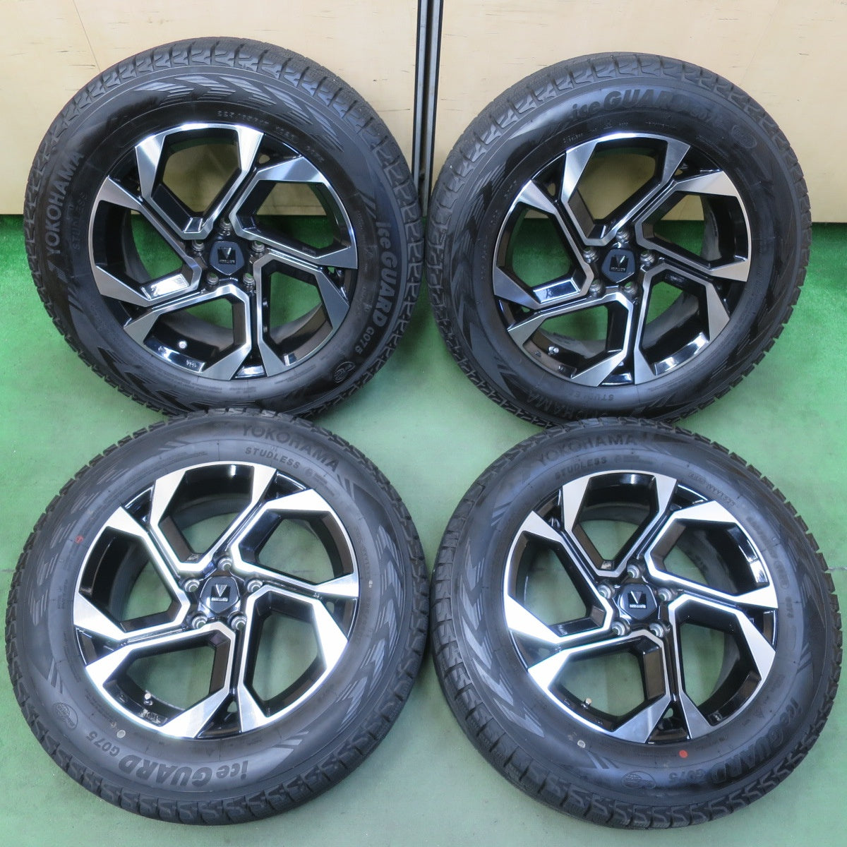 バリ溝！23年！キレイ！8.5分★トヨタ RAV4 等 純正 OP MODELLISTA ウィングダンサー XII 225/65R17 スタッドレス ヨコハマ アイスガード G075 モデリスタ PCD114.3/5H★5110806イス