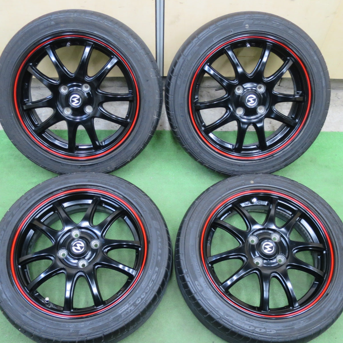 バリ溝！22年！キレイ！8.5分★165/55R15 グッドイヤー イーグル LS2000 hybridⅡ S-HOLD S-5V 15インチ 軽サイズ N-BOX ワゴンR 等 PCD100/4H★6022102TTノ