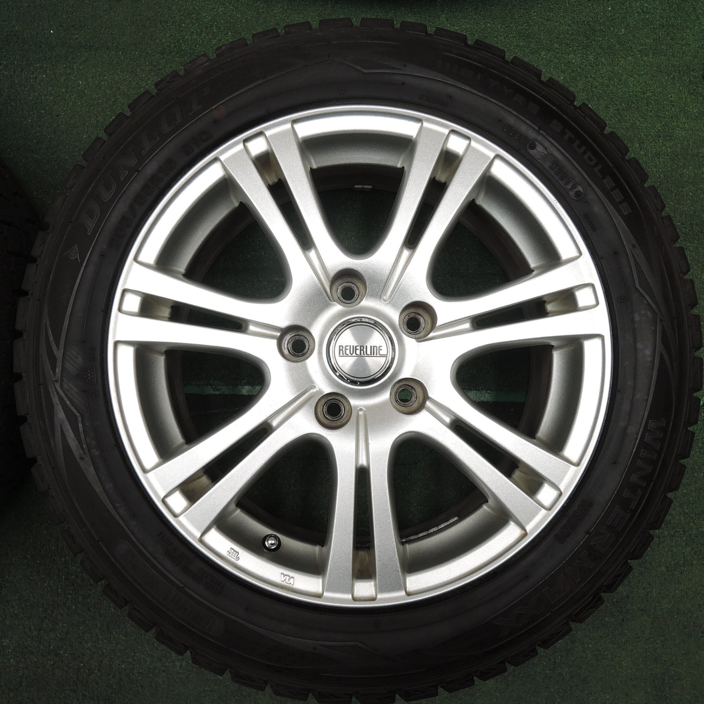 *送料無料* バリ溝！キレイ！9.5分★スタッドレス 205/55R16 ダンロップ ウインターマックス WM01 REVERLINE リバーライン PCD114.3/5H★4031401TNス