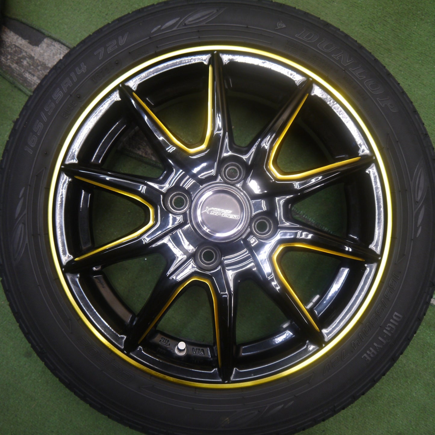 バリ溝！24年！キレイ！8.5分★X CROSS SPEED 165/55R14 ダンロップ EC202 クロススピード 14インチ 軽自動車 軽 サイズ PCD100/4H★5090501Hノ