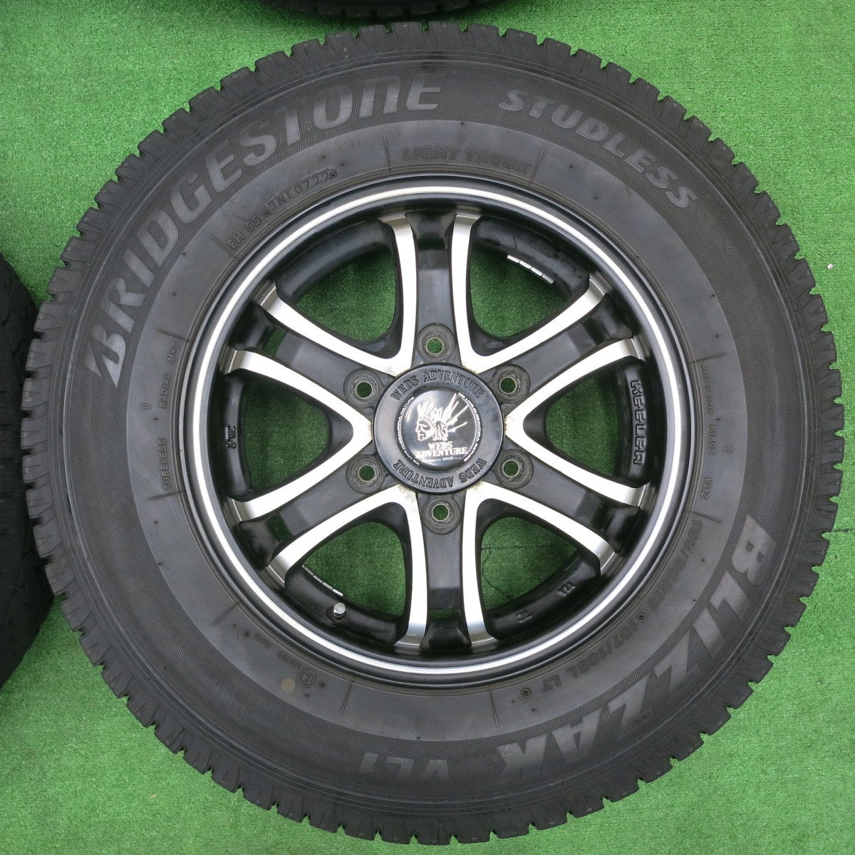 [送料無料] 4本価格！22年★ハイエース等 スタッドレス WEDS ADVENTURE 195/80R15 107/105L ブリヂストン ブリザック VL1 PCD139.7/6H★4103003NJス