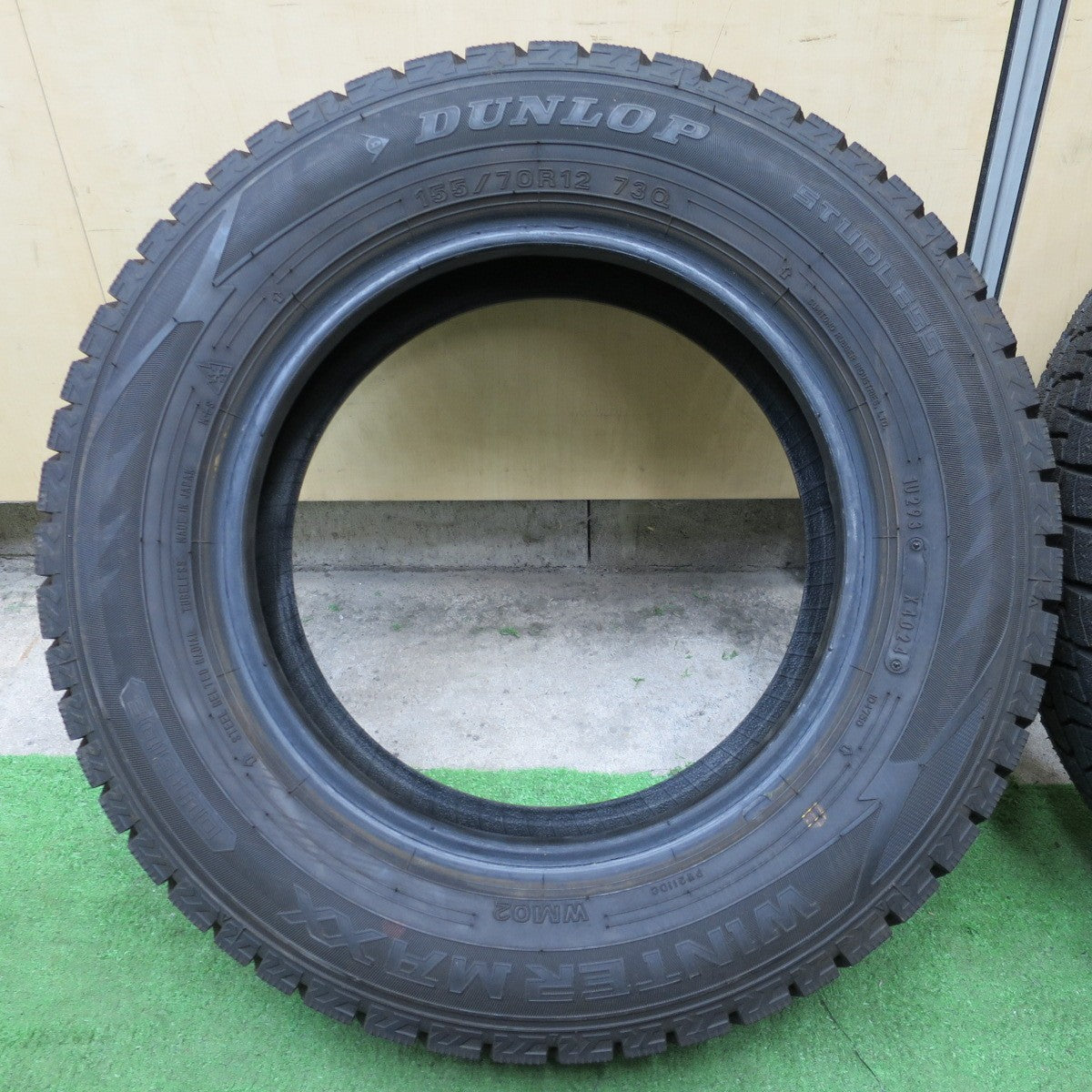 ほぼ未使用！24年★スタッドレス 155/70R12 ダンロップ ウインターマックス WM02 タイヤ 12インチ モコ ライフ プレオ アトレー ミラ 等★6042702NGスタ