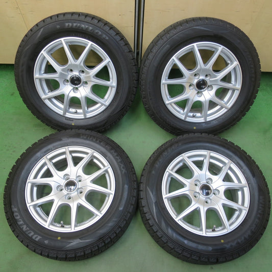 バリ溝！24年！キレイ！9.5分★プリウス 等 195/65R15 スタッドレス ダンロップ ウインターマックス WM02 SPORT DAISY スポルト デイジー 15インチ PCD100/5H★6042006イス