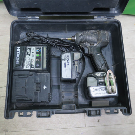 [送料無料] バッテリー2個☆日立工機 コードレス インパクト ドライバ 14.4V WH14DBAL2 充電器 ケース付き 電動 工具☆