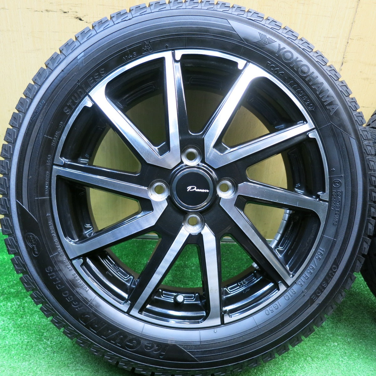 バリ溝！キレイ！ほぼ10分★スタッドレス 165/65R15 ヨコハマ アイスガード iG50 プラス PRAUZER LEGRAS プラウザー レグラス 15インチ タフト ハスラー 等 PCD100/4H★5121304HAス