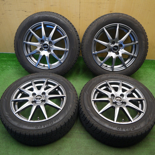 バリ溝！23年！キレイ！9分★スタッドレス 185/60R15 ヨコハマ アイスガード iG60 SCHNEIDER MiD シュナイダー 15インチ PCD100/4H★6030904Hス