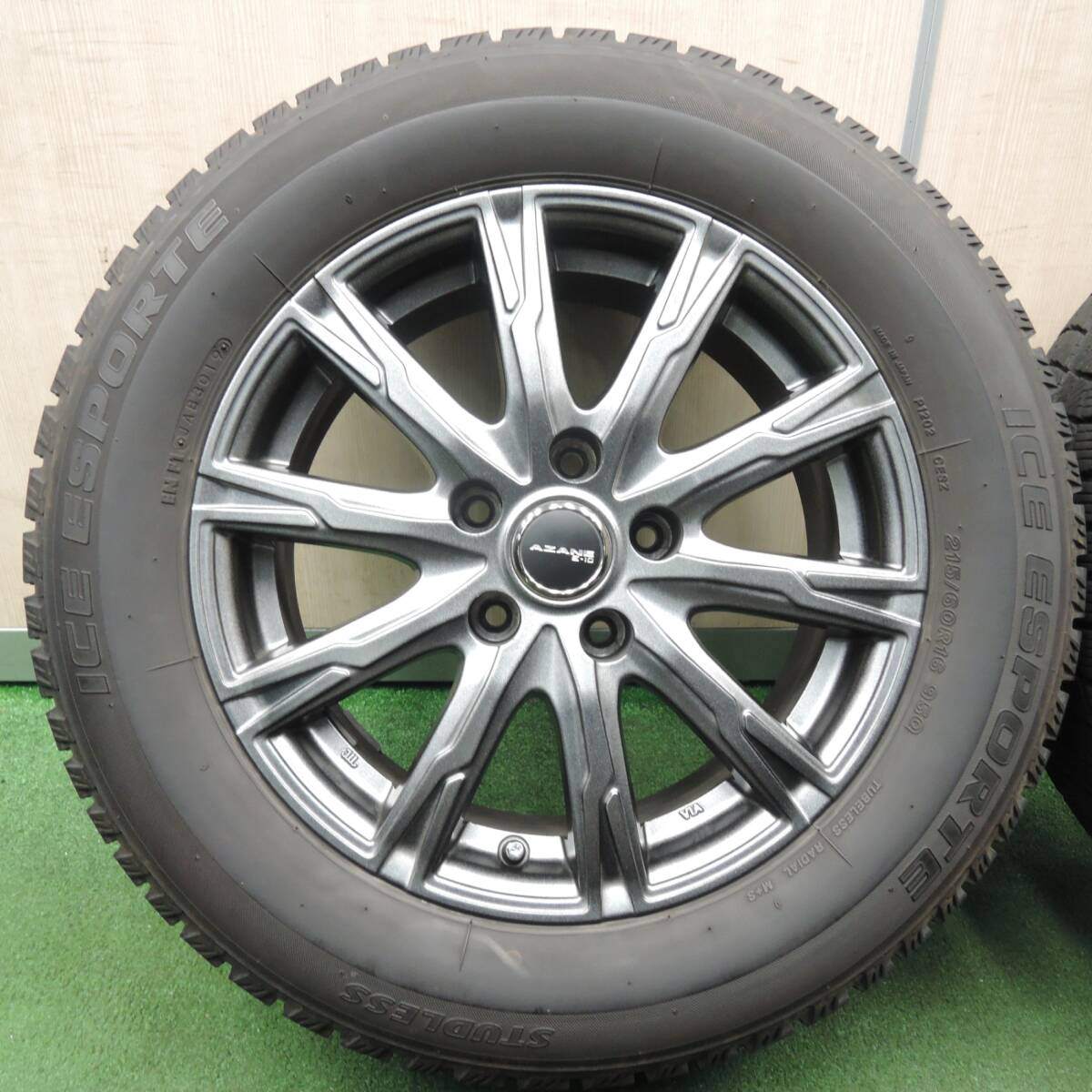 キレイ★スタッドレス 215/60R16 アイスエスポルテ AZANE E-10 アザーネ 16インチ PCD114.3/5H★4031302TNス