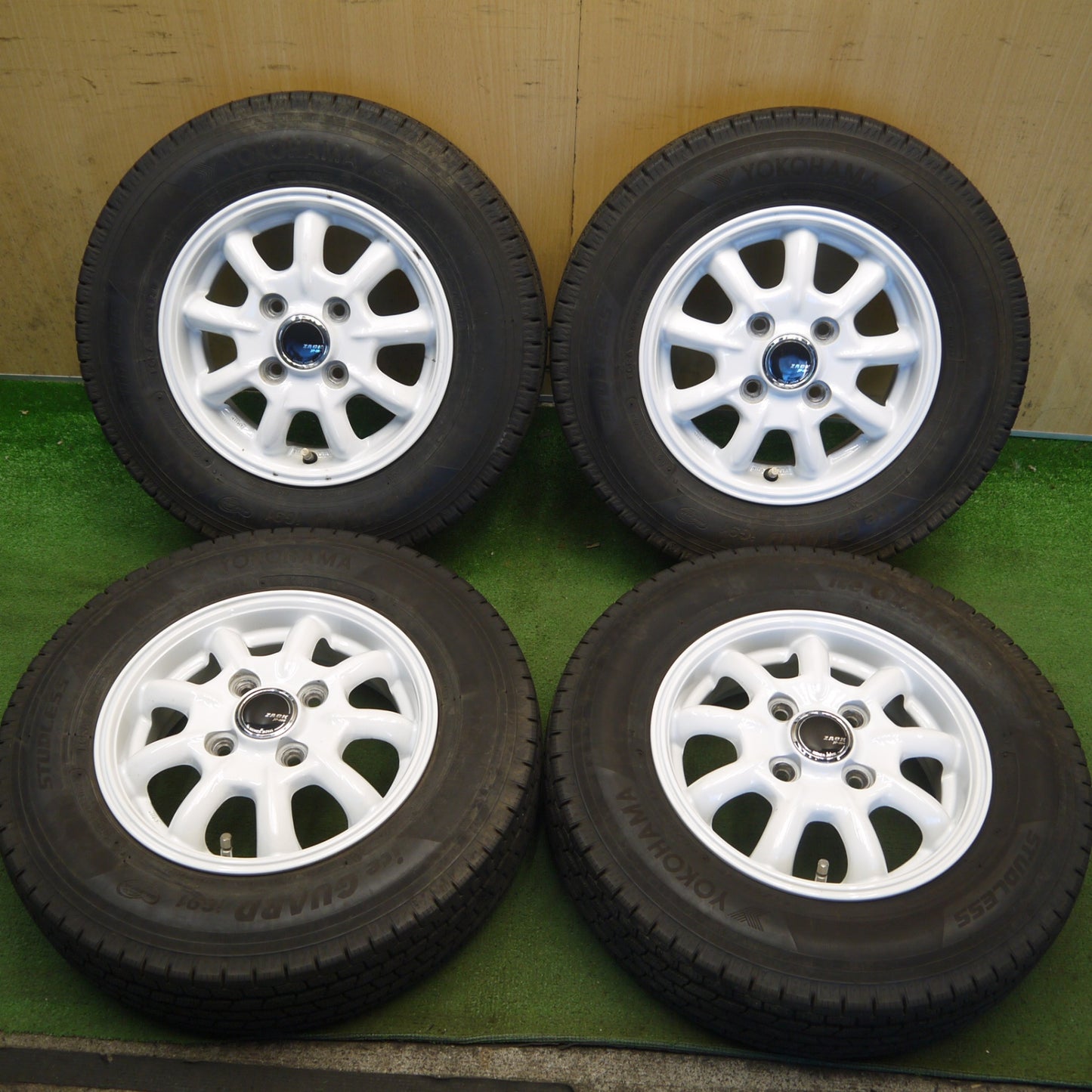 バリ溝！24年！キレイ！9.5分以上◎スタッドレス 145/80R12 86/84N ヨコハマ アイスガード iG91 ZACK JP-209 MONZA ザック モンツァ 12インチ PCD100/4H◎6090110Hス