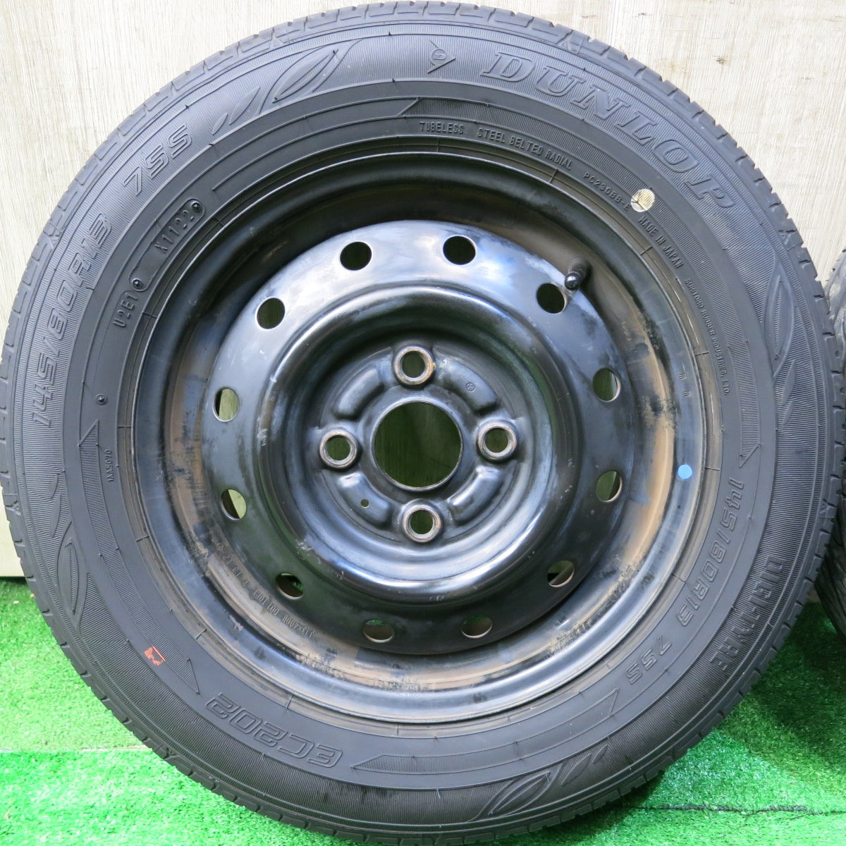 4本価格！22年★145/80R13 ダンロップ EC202 スチール ホイール 13インチ PCD100/4H★5062709HAノ