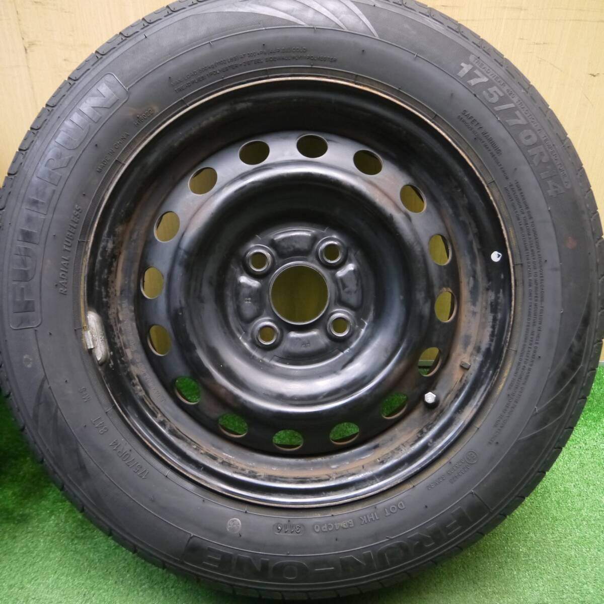 4本価格★175/70R14 フルラン FRUN-ONE スチール ホイール 14インチ PCD100/4H★5012212Hノ