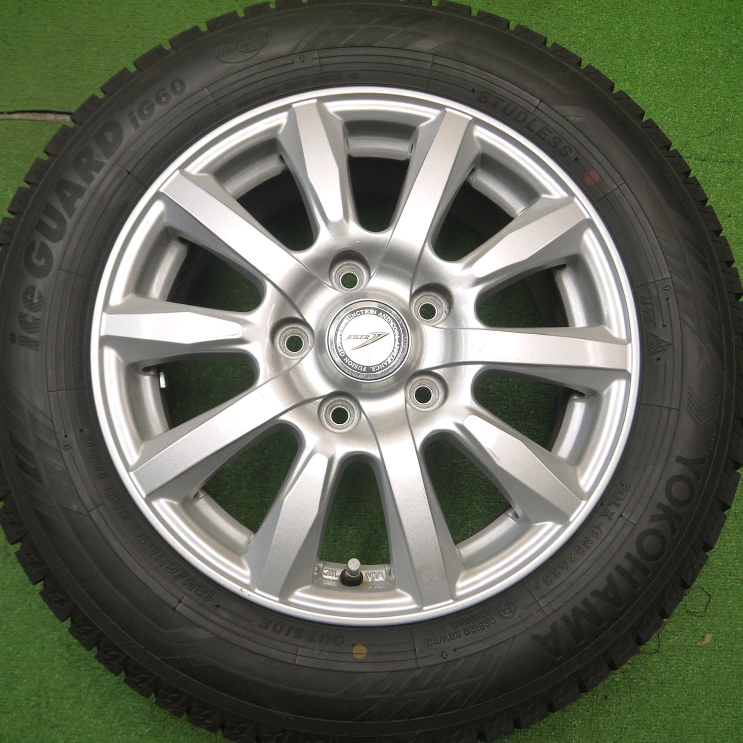 [送料無料] バリ溝！23年！キレイ！ほぼ10分★スタッドレス 185/65R15 ヨコハマ アイスガード iG60 JOKER ジョーカー 15インチ PCD114.3/5H★4120405Hス