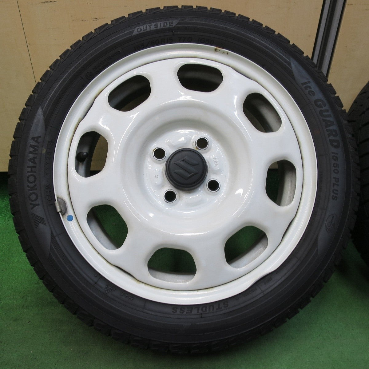 4本価格★スズキ ハスラー 純正 スチール 165/60R15 スタッドレス ヨコハマ アイスガード iG50 プラス 15インチ PCD100/4H★5032502イス