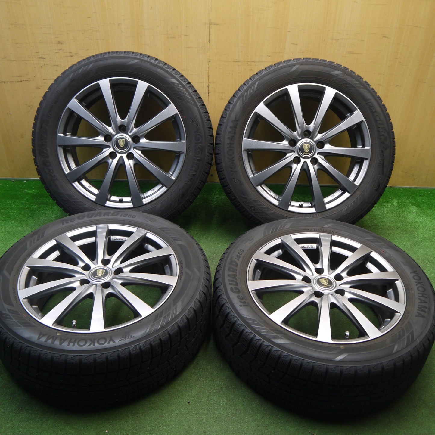 バリ溝！キレイ！8.5分★スタッドレス 225/55R18 ヨコハマ アイスガード iG60 MANARAY SPORT マナレイ スポーツ 18インチ PCD114.3/5H★6012702Hス