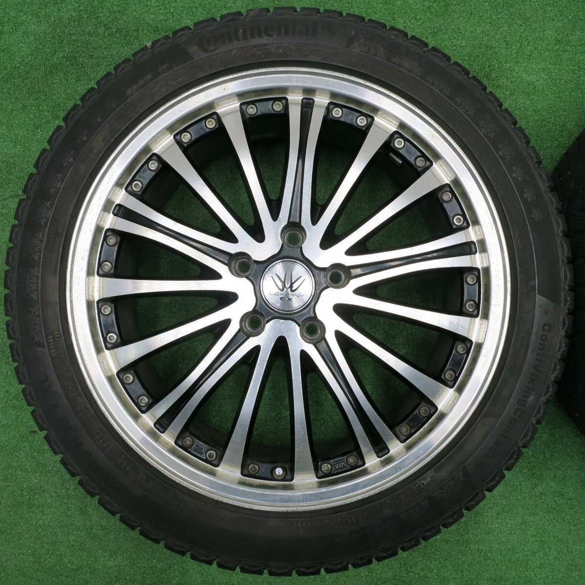 [送料無料] バリ溝！9.5分★LOXARNY EX BADX 225/45R18 スタッドレス コンチネンタル コンチバイキング コンタクト6 ロクサーニ PCD114.3/5H★4093004NJス