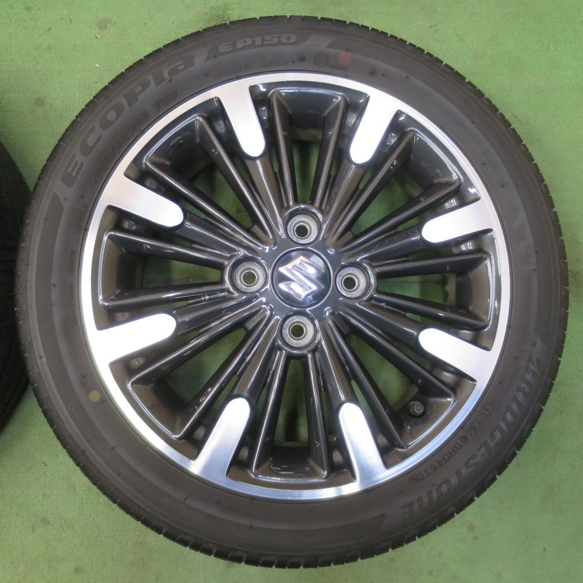 美品★スズキ MK53S スペーシア カスタム 純正 165/55R15 ブリヂストン エコピア EP150 15インチ PCD100/4H★6022309イノ