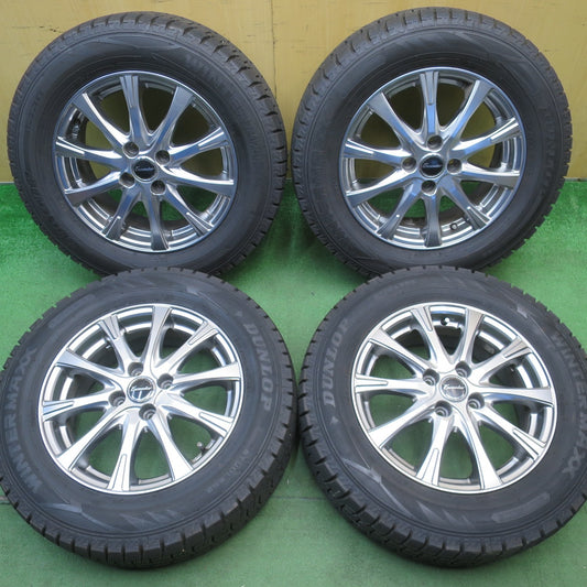 バリ溝！22年！キレイ！9.5分以上★スタッドレス 195/65R15 ダンロップ ウインターマックス WM02 Exceeder エクシーダー 15インチ PCD100/4H★6042403NJス