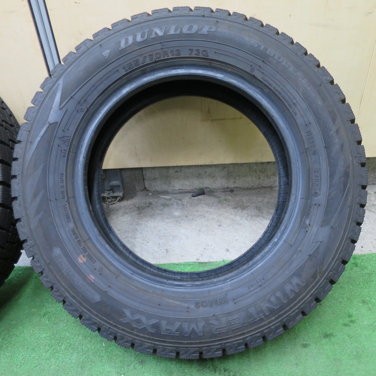 ほぼ未使用！24年★スタッドレス 155/70R12 ダンロップ ウインターマックス WM02 タイヤ 12インチ モコ ライフ プレオ アトレー ミラ 等★6042702NGスタ