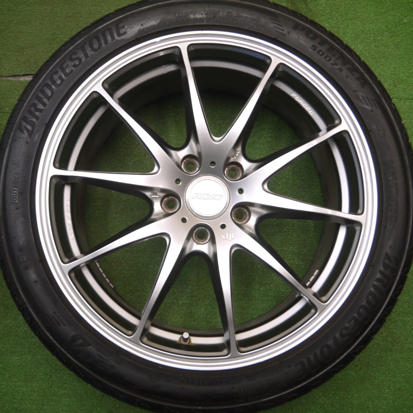 [送料無料] キレイ！21年★RAYS VR G25 鍛造 225/45R18 245/40R18 ブリヂストン ポテンザ S007A レイズ 18インチ PCD114.3/5H★5013113Hノ